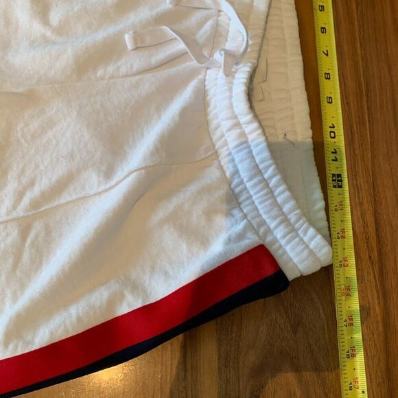 Gap sweatpants, EUC, Sz L, cotton/poly, wht navy red, straight leg, boot cut - Picture 6 of 16